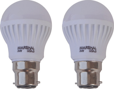 

Marshal Gold 3 W Standard LED Bulb(White, Pack of 2)