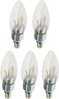 

LIGHTRON 3 W Round B22 LED Bulb(White, Pack of 5)