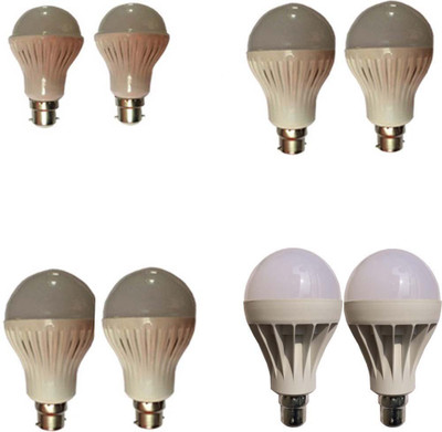 

Galaxy 5 W, 7 W, 9 W, 12 W Standard B22 LED Bulb(White, Pack of 8)