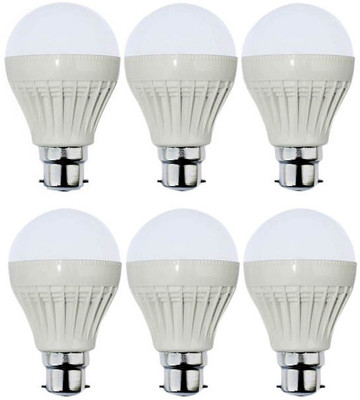 

VRCT 3 W Standard B22 LED Bulb(White, Pack of 6)