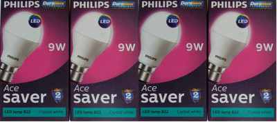 

Philips 9 W Globe B22 LED Bulb(White, Pack of 4)