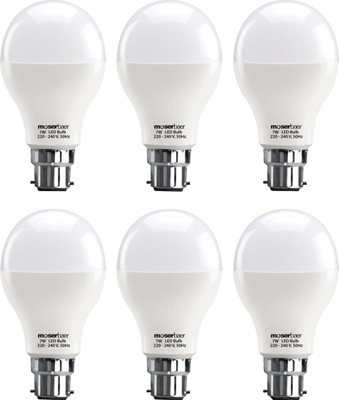 

Moserbaer 7 W Standard B22 LED Bulb(White, Pack of 6)