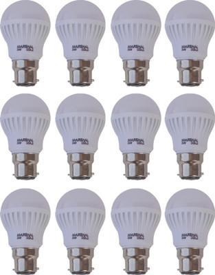 

Marshal Gold 3 W Standard B22 LED Bulb(White, Pack of 12)