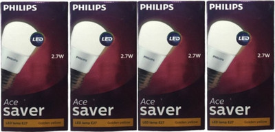 Philips 2.7 W Standard E27 LED Bulb(Yellow, Pack of 4)