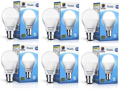 Wipro 9 W Basic Standard B22 LED Bulb(White, Pack of 6)