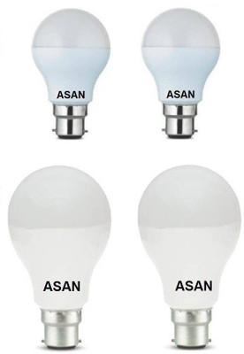 

ASAN 7 W, 14 W Standard B22 LED Bulb(White, Pack of 4)