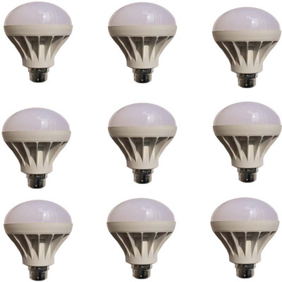 

Galaxy 12 W Standard B22 LED Bulb(White, Pack of 9)