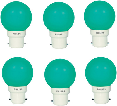 24% OFF on PHILIPS 0.5 W Round B22 LED Bulb(Green, Pack of 6) 24% OFF on PHILIPS 0.5 W Round B22 LED Bulb(Green, Pack of 6)