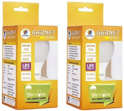 

Wipro 7 W Standard E27 LED Bulb(Yellow, Pack of 02)