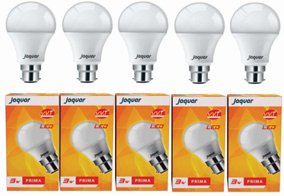

Jaquar 3 W Standard B22 LED Bulb(White, Pack of 5)