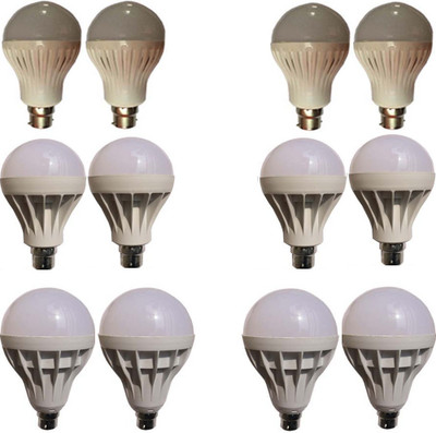 

Galaxy 7 W, 12 W, 15 W Standard B22 LED Bulb(White, Pack of 10)