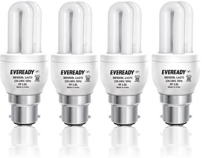 

Eveready 5 W Standard B22 CFL Bulb(White, Pack of 4)