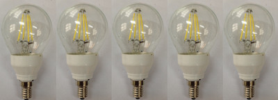 Origin 6 W Basic Round E14 LED Bulb(Yellow, Pack of 5)