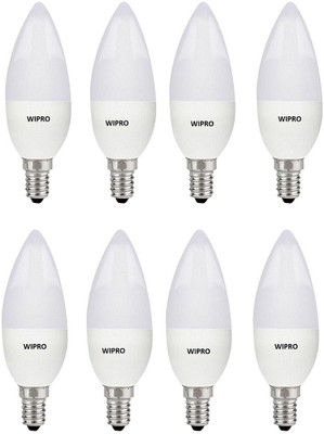 

Wipro 3 W Candle E14 LED Bulb(Yellow, Pack of 08)