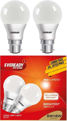 

Eveready 8 W Standard B22 LED Bulb(White, Pack of 2)