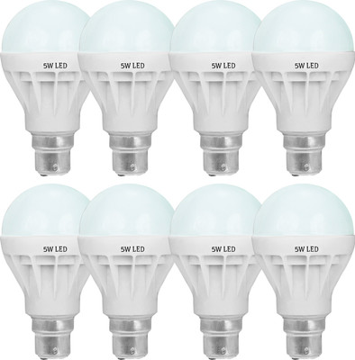 

SR Collection 5 W Standard B22 LED Bulb(White, Pack of 8)