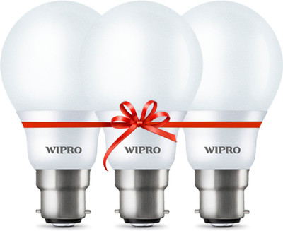 Wipro 7 W Basic Standard B22 LED Bulb(Yellow, Pack of 3)