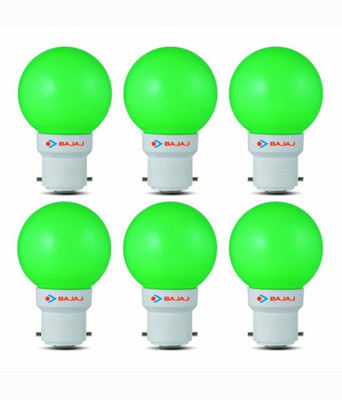 

Bajaj 0.5 W Standard B22 LED Bulb(Green, Pack of 6)