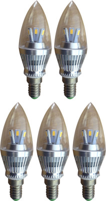 LIGHTRON 3 W Round B22 LED Bulb(White, Pack of 5)