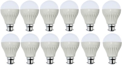 

VRCT 7 W Standard B22 LED Bulb(White, Pack of 12)