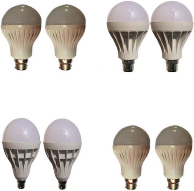 

Galaxy 7 W, 9 W, 12 W, 15 W Standard B22 LED Bulb(White, Pack of 8)