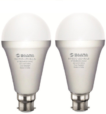 

Saara 5 W Spiral B22 LED Bulb(White, Pack of 2)