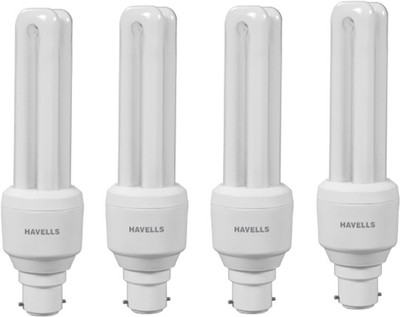 Havells 15 W Standard B22 CFL Bulb(White, Pack of 4)
