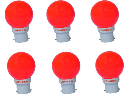 

Longer 0.5 W Standard B22 LED Bulb(Red, Pack of 6)