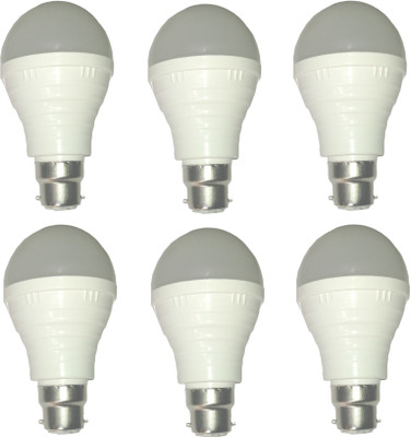 

Montex 5 W Round B22 LED Bulb(White, Clear, Pack of 6)