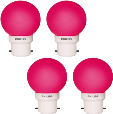 PHILIPS 0.5 W Basic Standard B22 LED Bulb(Pink, Pack of 4)