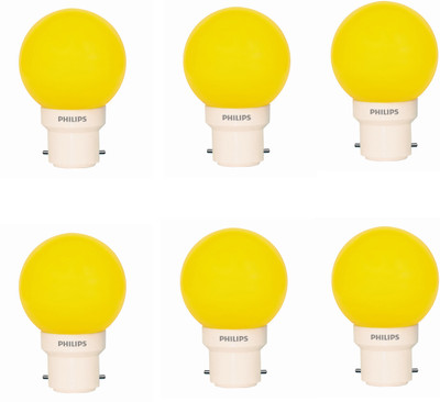 PHILIPS 0.5 W Basic Standard B22 LED Bulb(Yellow, Pack of 6)