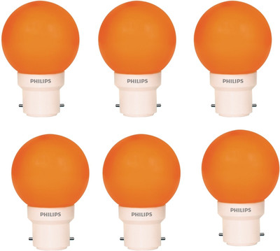 

Philips 0.5 W Standard B22 LED Bulb(Orange, Pack of 6)