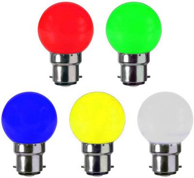 

VRCT 0.5 W Standard B22 LED Bulb(Multicolor, Pack of 5)