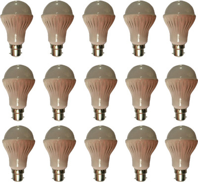 Galaxy 5 W Standard B22 D LED Bulb(White, Pack of 15)