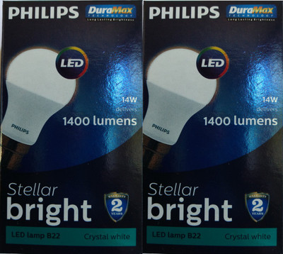 

Philips 14 W Globe B22 LED Bulb(White, Pack of 2)