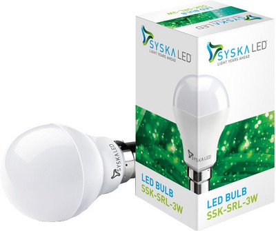 Syska Led Lights 3 W B22 LED Bulb(White) available at flipkart for Rs.109