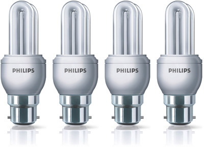 

Philips 5 W Standard B22 CFL Bulb(White, Pack of 4)