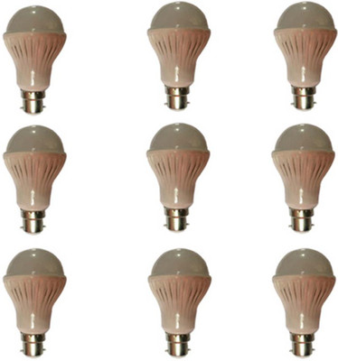 

Galaxy 5 W Standard B22 LED Bulb(White, Pack of 9)