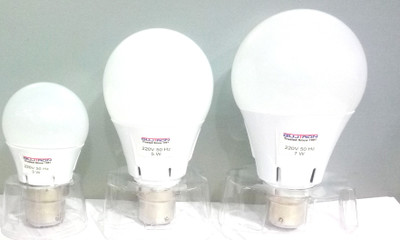 

Gujtron 3 W, 5 W, 7 W Standard B22 LED Bulb(White, Pack of 3)