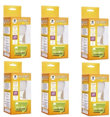 Wipro 5 W Standard E27 LED Bulb(White, Pack of 6)