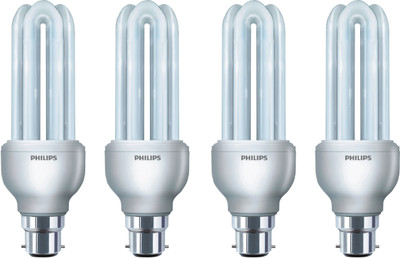 

Philips 8 W Standard B22 CFL Bulb(White, Pack of 4)
