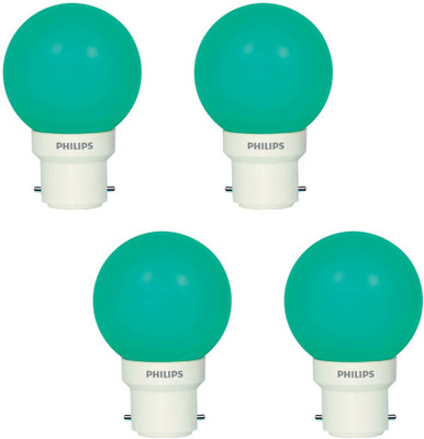 

Philips 0.5 W Standard B22 LED Bulb(Green, Pack of 4)