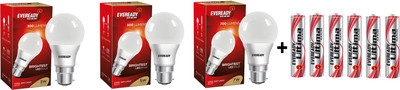 Eveready 3 W, 5 W, 7 W Standard B22 LED Bulb(White, Pack of 3)