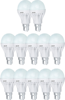 

SR Collection 3 W Standard B22 LED Bulb(White, Pack of 12)