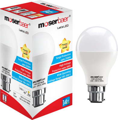 

Moserbaer 14 W Standard LED Bulb(White)