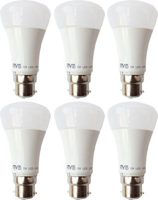 

Vivid 5 W Standard B22 D LED Bulb(White, Pack of 6)