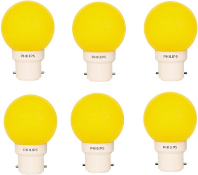 26% OFF on PHILIPS 0.5 W Round B22 LED Bulb(Yellow, Pack of 6)