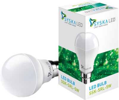 Syska Led Lights 5 W B22 LED Bulb(White) available at flipkart for Rs.109