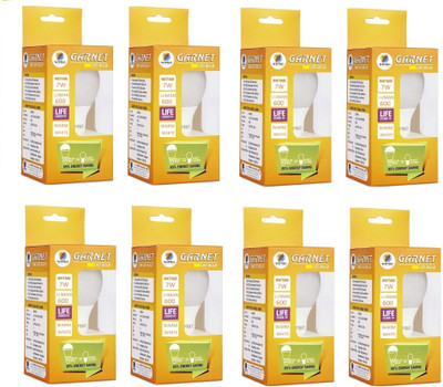 Wipro 7 W Standard E27 LED Bulb(Yellow, Pack of 08)