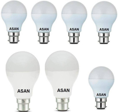 

ASAN 7 W, 14 W Standard B22 LED Bulb(White, Pack of 7)